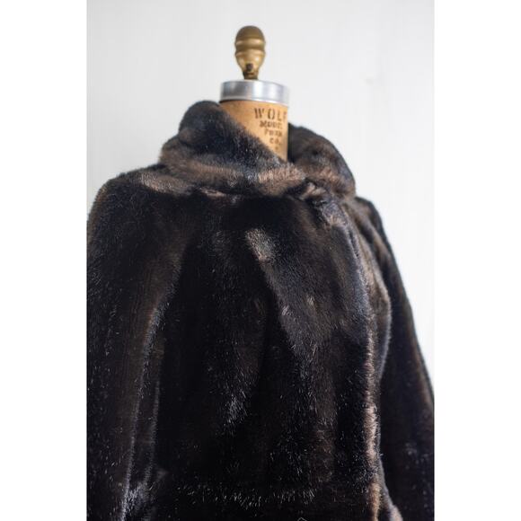 Vintage 1960s Tissavel France Faux Mink Vegan Fur Luxury Mob Wife Old Money, SM - Picture 4 of 9
